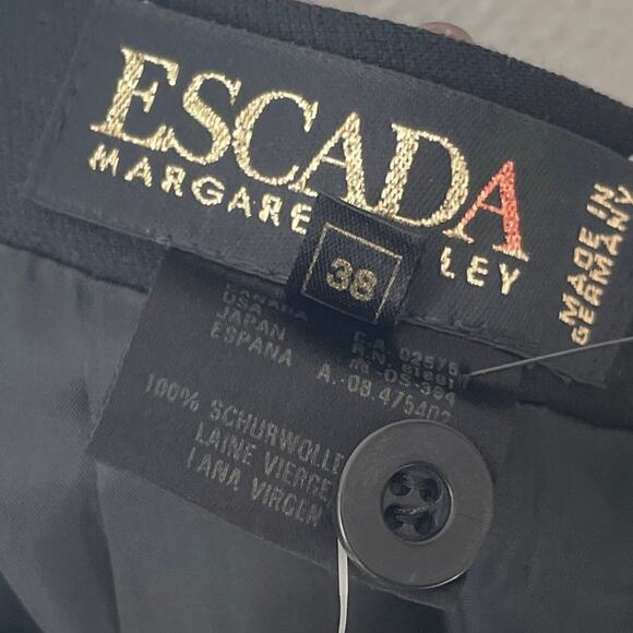 NWT Escada Black Wool Rock Skirt A-Line | DE 38 or US 8 - Picture 5 of 8